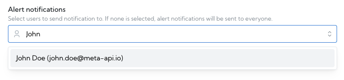 Select user to receive notification
